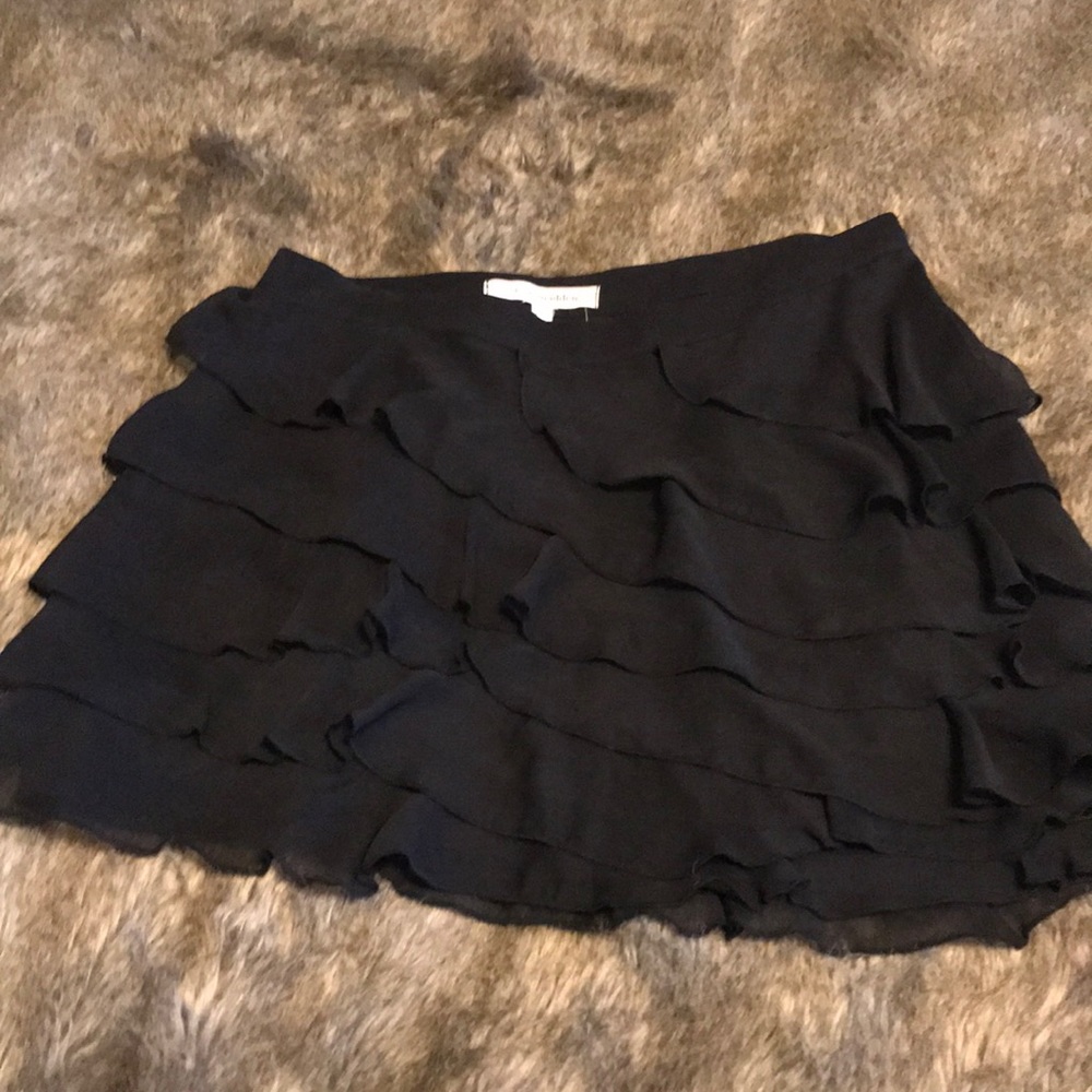 Black ruffled skirt